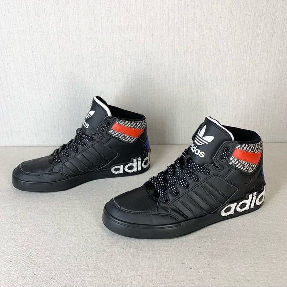 Adidas~Men’s Originals Hardcourt Hi Black Active Red, Blue Athletic Shoes~Sz 8 - Picture 6 of 14
